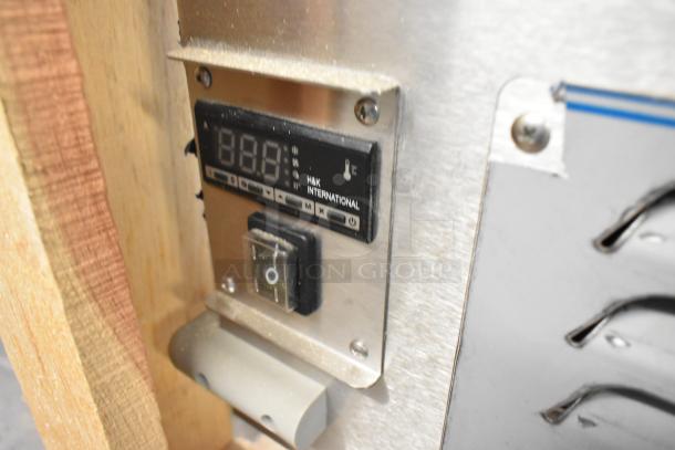 Brand new 2022 BKI 52473-1 stainless steel meat freezer control panel with H&K International label.