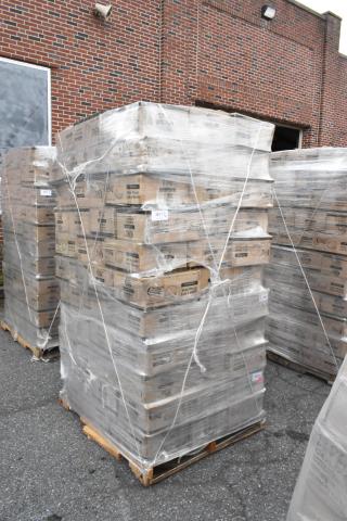 114 boxes of Choice Wide Mouth Lid and Bands for canning jars on pallets. New, scratch and dent. 48 packs per box.