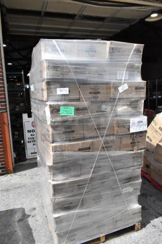 115 boxes of Choice Wide Mouth Lid and Bands, new with scratch and dent, wrapped on a pallet. 48 units per box.