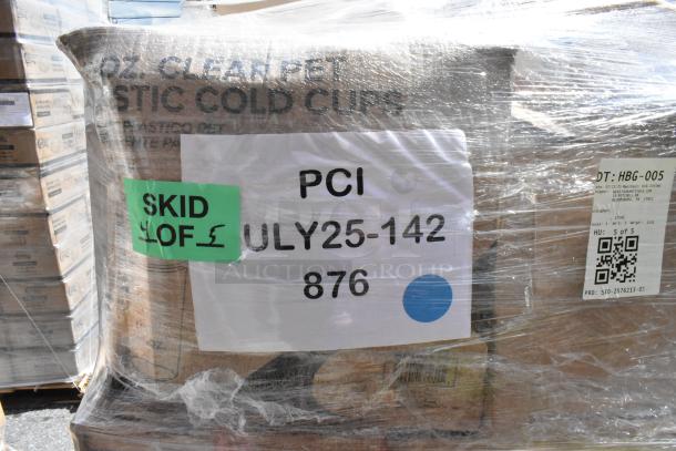 Pallet of 30 brand new scratch and dent items including lids, cutlery, toilet paper, containers. Labeled PCI JULY25-142.