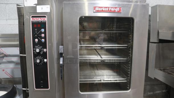 MARKET FORGE MFC-101 S/AA electric combi commercial steamer, stainless steel, visible dials and controls, excellent condition.