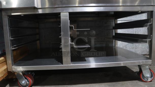 Market Forge MFC-101 S/AA electric combi commercial steamer, stainless steel, shelving, caster wheels, used condition.