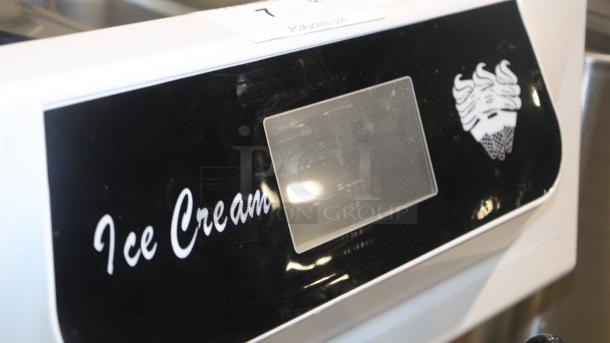 VEVOR Commercial Soft Ice Cream Machine, model YKF-8216T, features 3 flavors. Visible logo and control panel on the front.