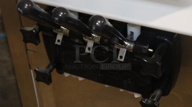 VEVOR YKF-8216T commercial ice cream machine with 3 flavor levers, in good condition, black and metal components.