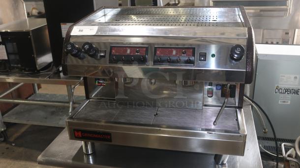 Grindmaster-Cecilware ESP2-220V Venezia II espresso machine, stainless steel, dual-group, in good condition with visible control knobs.
