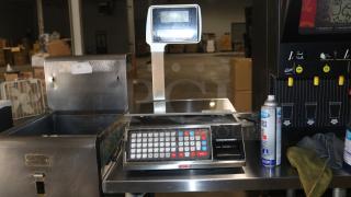 NEW Tor Rey W-LABEL40LP scale, stainless steel, digital display, keypad, unused condition.