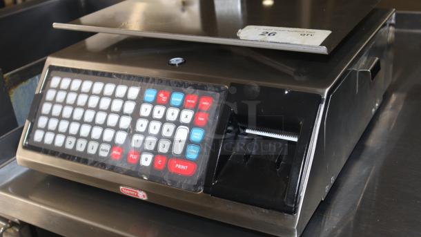NEW Tor Rey W-LABEL40LP scale, features keypad, label printer, stainless steel finish, excellent condition, model W-LABEL40LP.