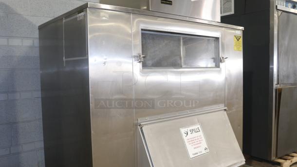 KOLD DRAFT GT351AHK ice cuber, stainless steel, front view, visible spill warning label, excellent condition.