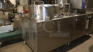 Cleveland 60 Gallon Tilt Kettle & Gas Steam Generator, Model X4PS, stainless steel, used condition.