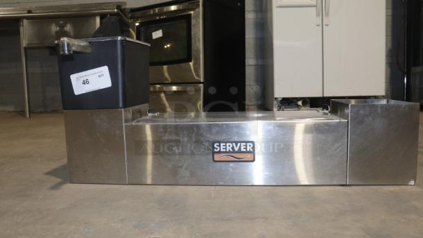 SERVER SS-SE 67690 Series unit, stainless steel, side view. Includes a pump, label shows auction item number 46.