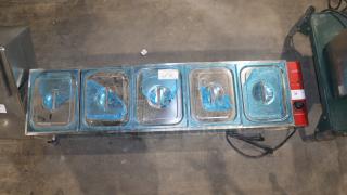 BRAND NEW AVANTCO Electric Bain Marie Buffet Countertop Food Warmer, Model 177BMFW5, with 5 half-size wells, 1750W, 120V.