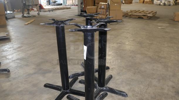 FLAT Tech KX22 22" x 22" self-stabilizing black table base, model CT2007, in good condition, visible label with model info.