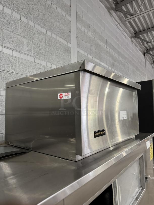 KOLD DRAFT GT351AHK ice machine, 115V, air-cooled, full cube, stainless steel, 352 lb capacity, like new condition.
