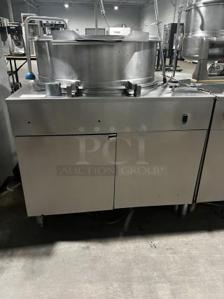 Cleveland 60 Gallon Tilt Kettle & Gas Steam Generator, Model X4PS, stainless steel, commercial kitchen appliance.