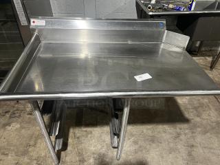 Sturdi-Bilt Deluxe Dishtable, 16 gauge stainless steel, features 3 bun pan rack, excellent condition, branded label visible.
