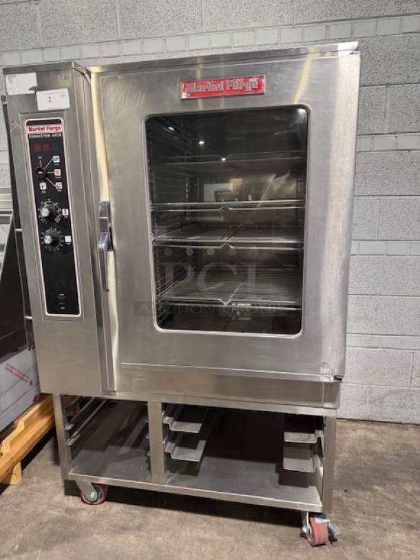 Market Forge MFC-101S/AA electric combi steamer, almost new, stainless steel, glass door, multiple shelves, visible control panel.