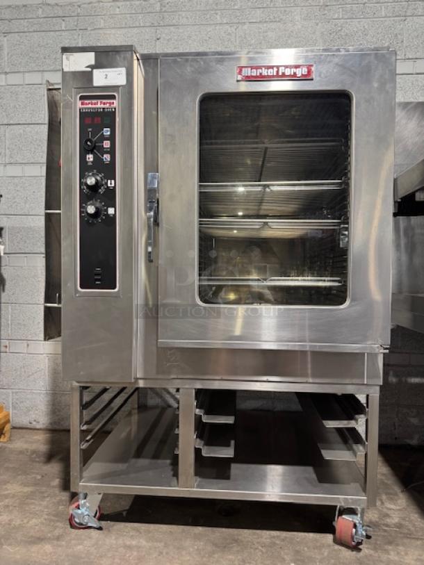 Market Forge MFC-101S/AA electric combi steamer, stainless steel, excellent condition, visible control panel and brand label.