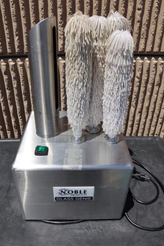 Brand new Noble Products GP1250 Glass Genie, five-brush electric glass polisher, 120V, stainless steel, out of original packaging.