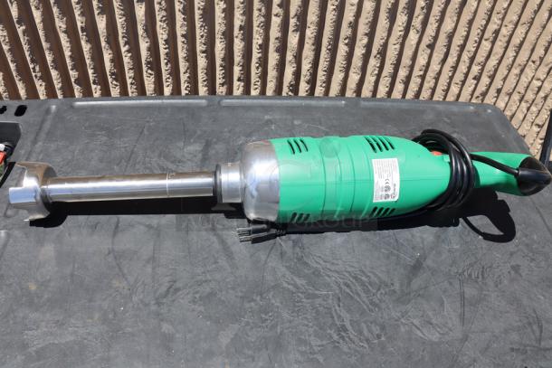 BRAND NEW AvaMix IBHD12 12" Heavy-Duty Immersion Blender, 1 1/4 hp, green casing, out of packaging, serial number 2024120001.