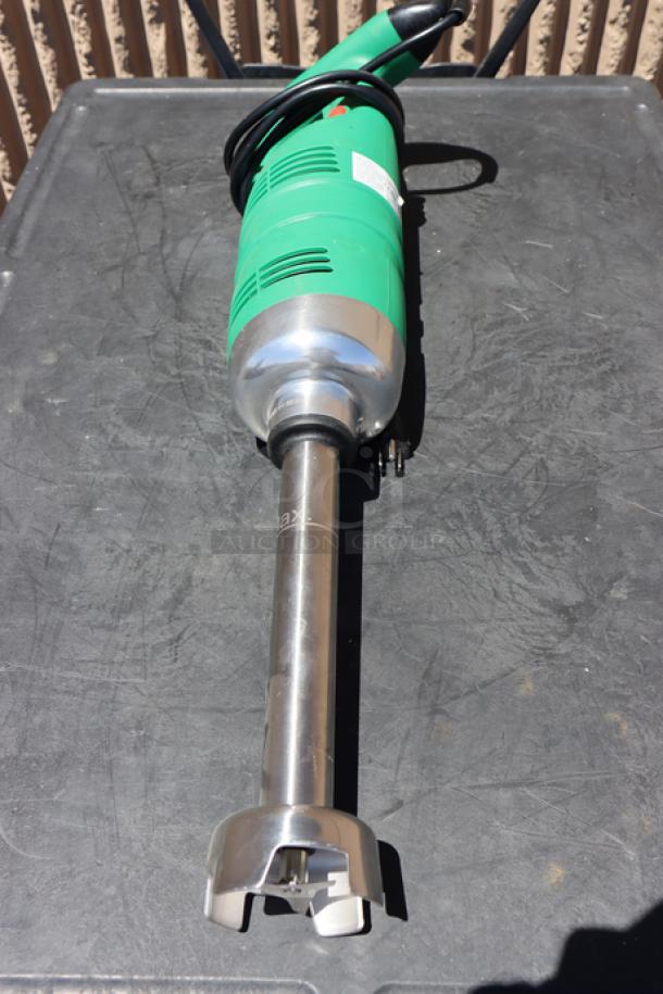 AvaMix IBHD12 12" Heavy-Duty Immersion Blender, 1 1/4 hp, brand new, out of original packaging, green and stainless steel finish.