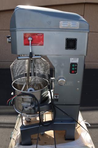 Avantco MX60H 60 Qt. planetary floor mixer, brand new scratch-n-dent, with guard, accessories, 240V, 3 phase, 2 1/2 hp.