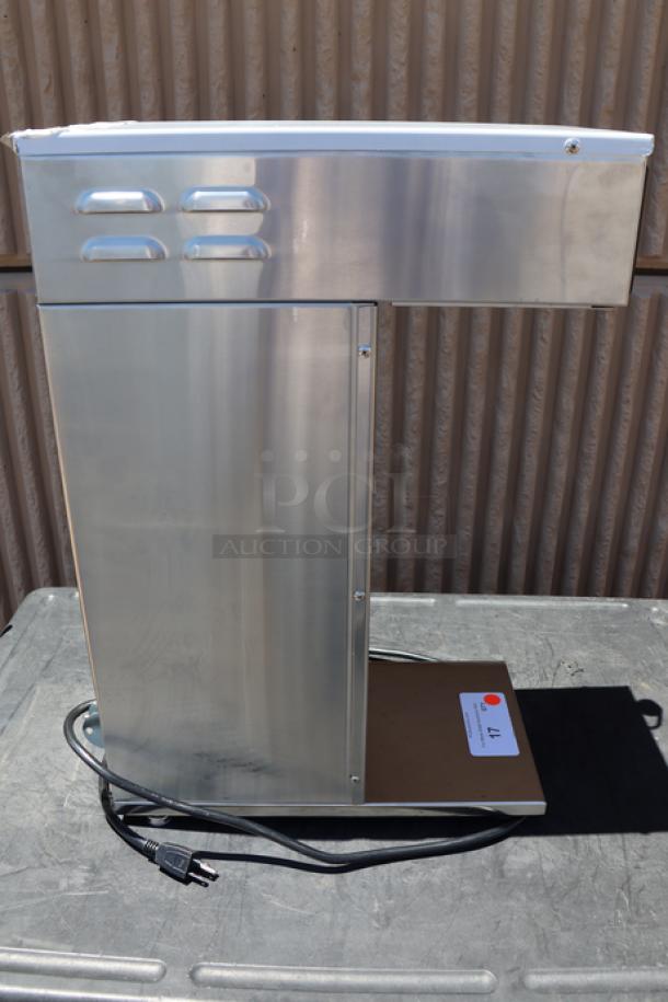 Brand new Curtis D500GT12A000 Automatic Airpot Coffee Brewer, scratch-n-dent, 120V, 1675W, digital controls, side view.