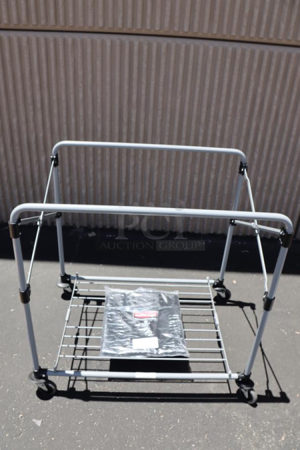 Rubbermaid® 1881750 collapsible laundry cart, 8 bushel capacity. Brand new, out of original packaging, on wheels.
