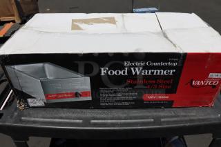 Brand new Avantco W43 4/3 size electric countertop food warmer, 120V, 1500W. Box damaged, unit lightly scratched.