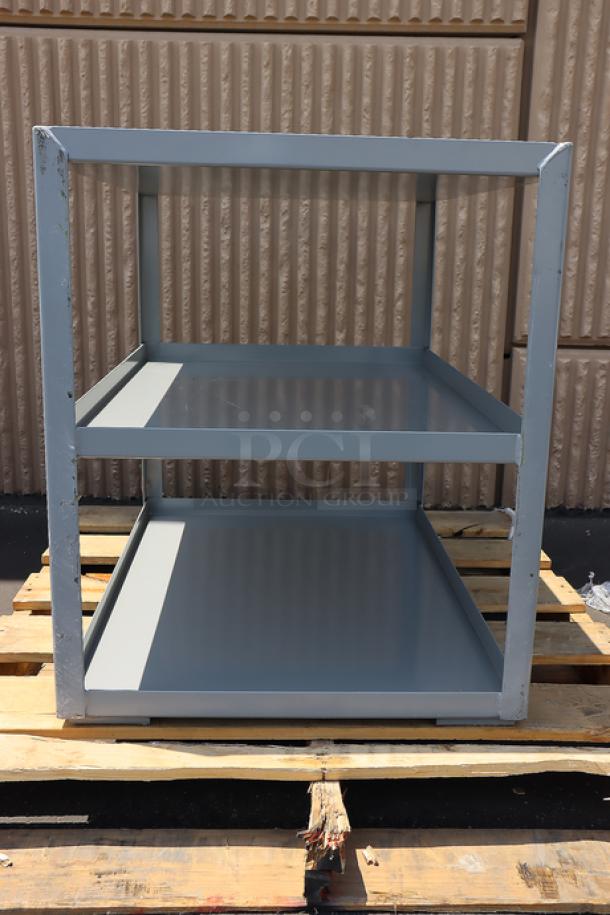 Lavex 275FSUC24362 steel utility cart, 36"x24"x35", two shelves, fully welded, scratched paint on corner, brand new.
