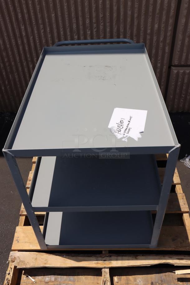 Lavex 275FSUC24362 two-shelf steel utility cart, 36"x24"x35", fully welded, scratched paint on corner, out of packaging.