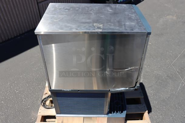 Brand new Scotsman HID312A-1 ice machine and water dispenser, stainless exterior, scratch-n-dent, 12 lb. bin, 115V.