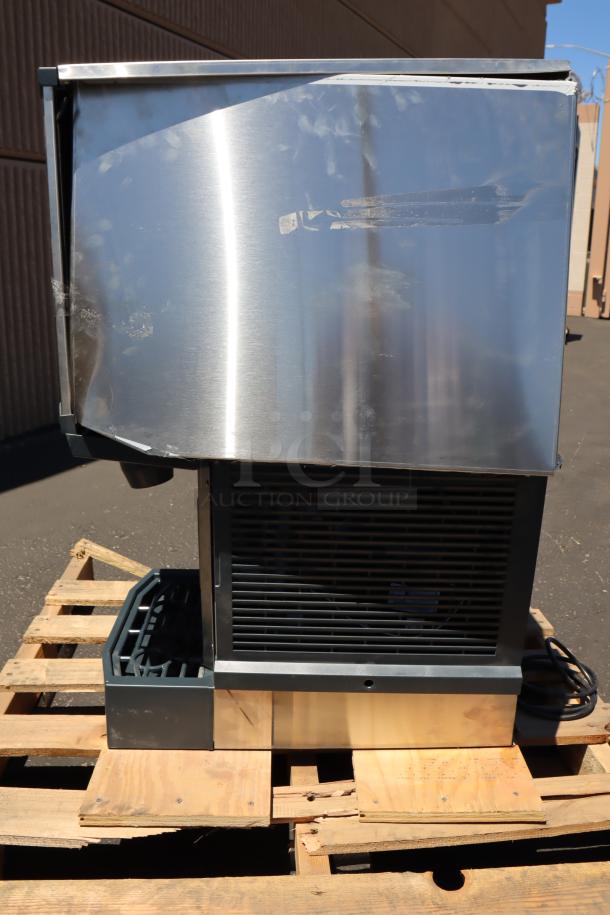 Scotsman HID312A-1 ice machine, countertop model with 12 lb. bin, stainless exterior, minor scratches, on wood pallet.