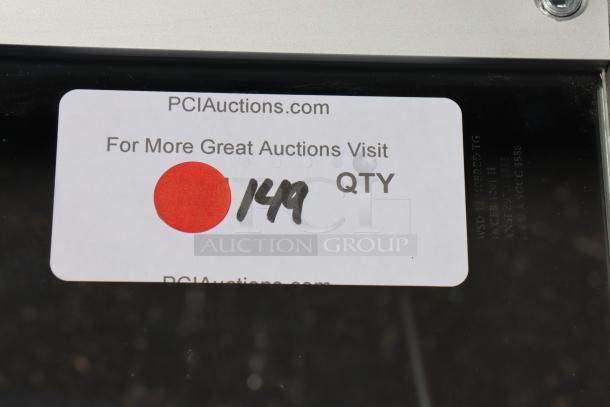 Vollrath N98636 87" buffet sneeze guard with missing pieces, out of packaging. Tag indicates auction lot number 149.