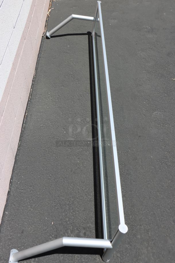 Brand new Vollrath N98636 87" buffet sneeze guard, single-sided, contemporary style, missing small pieces.