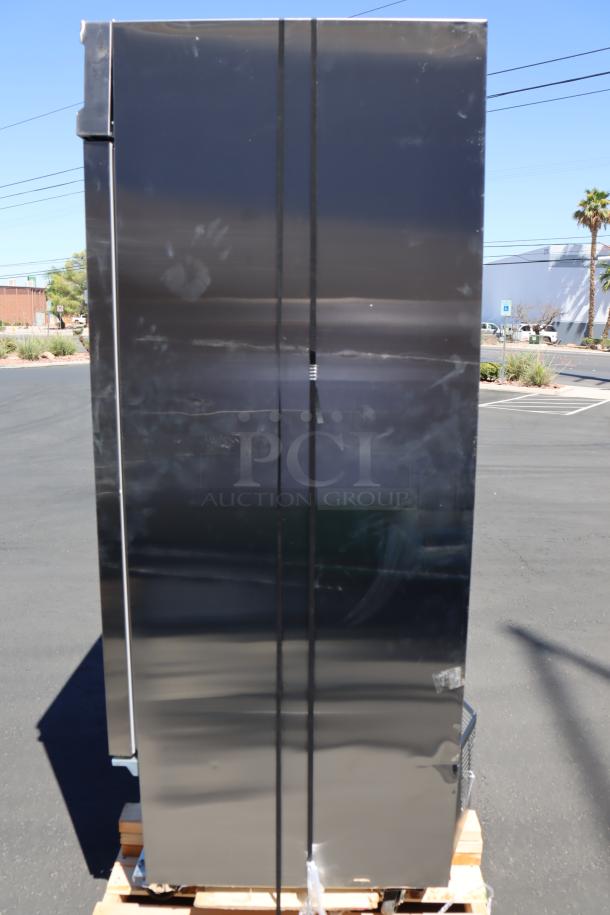 Avantco SS-3F-HC stainless steel freezer, new, no power cord, front vent missing, rear vent bent, scratches, dents.