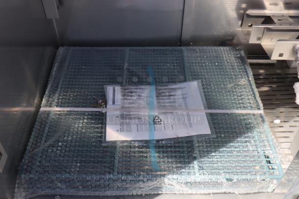 Avantco SS-3F-HC freezer, stainless steel, never used. Missing front vent, bent rear vent, missing power cord, some dents.