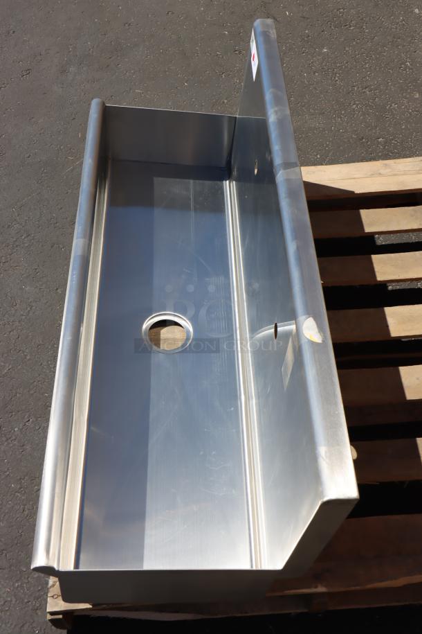 Regency 600HSMSB1848 wall-mounted 48"x17.5" hand sink, new, may have scratches, brackets included, no original packaging.
