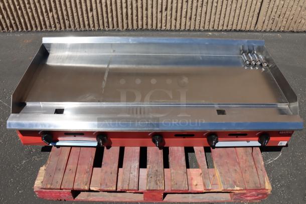 Avantco Chef Series CAG-60-MG 60" countertop gas griddle, manual controls, 150,000 BTU, scratched & dented, S/N: 972878000003.