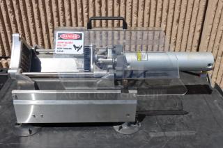 NEW Nemco 56455-1 Monster Airmatic FryKutter, 1/4" air-powered, stainless steel, safety warnings visible, excellent condition.