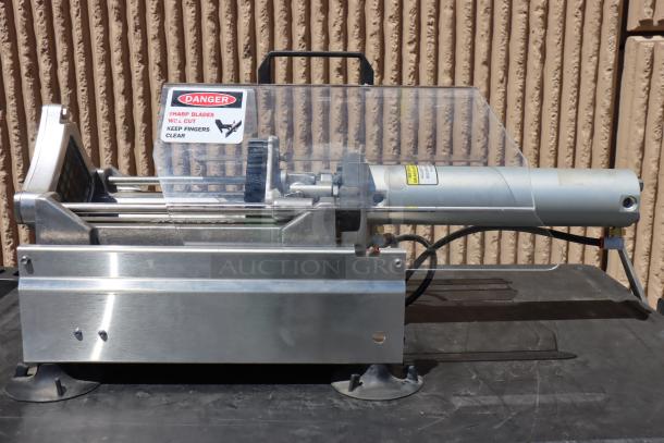 NEW Nemco 56455-1 Monster Airmatic FryKutter, 1/4" air-powered, stainless steel, sharp blades warning label, pristine condition.