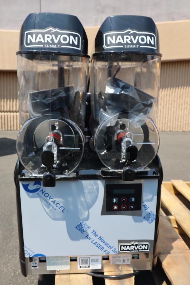 BRAND NEW Narvon Summit NSSM2 Double 3.2 Gallon Granita Machine, minor scratches and dents, model NSSM2, s/n SLS1241654.