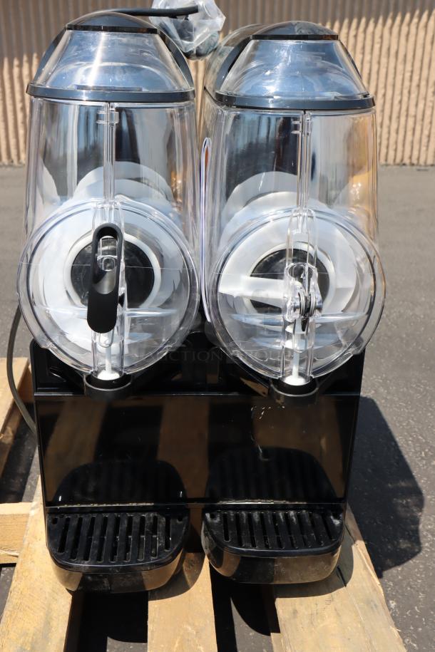Brand new Narvon Summit NSSM2 double 3.2-gal. slushy machine, minor scratches/dents, out of packaging.