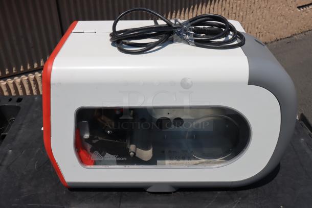 Brand new Avery-Dennison ADTP1BA01NA barcode label printer, S/N: 17060729, with visible branding and serial label.