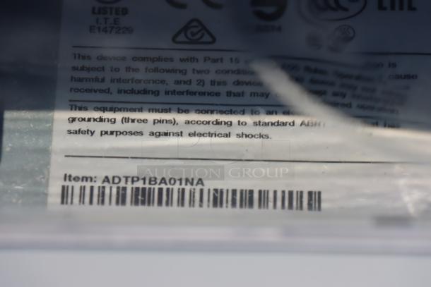 Brand new Avery-Dennison ADTP1BA01NA barcode label printer with clear ID label; S/N: 16030959.