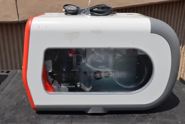 Brand new Avery-Dennison ADTP1BA01NA barcode label printer, model ADTP1, serial number 16030959.