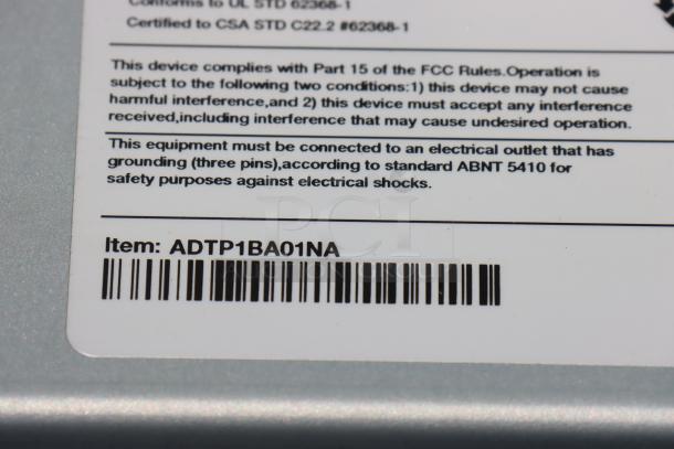 Brand new Avery-Dennison ADTP1BA01NA barcode label printer, model ADTP1. Label shows serial number: 19085204.