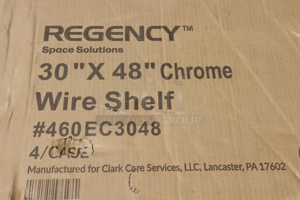 Regency 460EC3048 30" x 48" Chrome Wire Shelf in damaged packaging, may have minor scratches or dents.