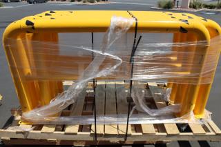 Brand new Vestil HPRO-72-42-4 steel machinery guards, 72"x42"x4", 6 units. Yellow, shrink-wrapped on a pallet.