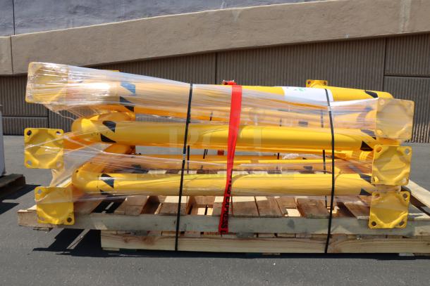Brand new Vestil HPRO-72-42-4 steel machinery guards, 72"x42"x4", set of 6, shrink-wrapped on wooden pallet.