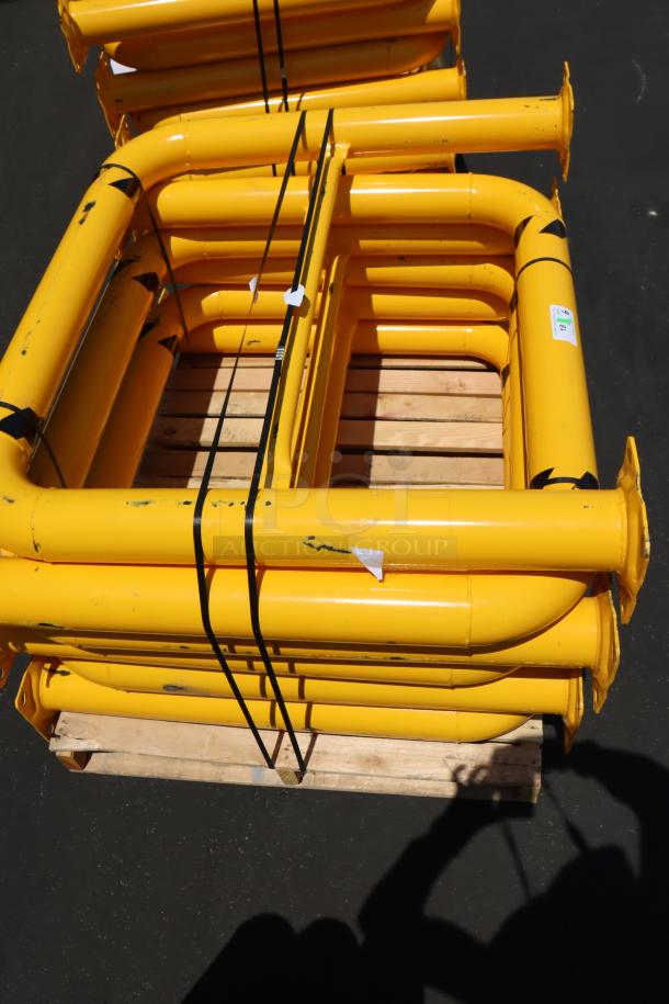 NEW Vestil HPRO-48-42-4 steel machinery guard, 48"x42"x4". Yellow with scuff marks, tiny dents, chipped paint.